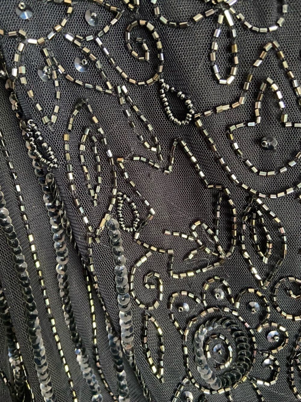 Adrianna Papell Women's Beaded Short-Sleeve Sheer-Overlay Gown 10 Petite FLAW - Picture 13 of 16